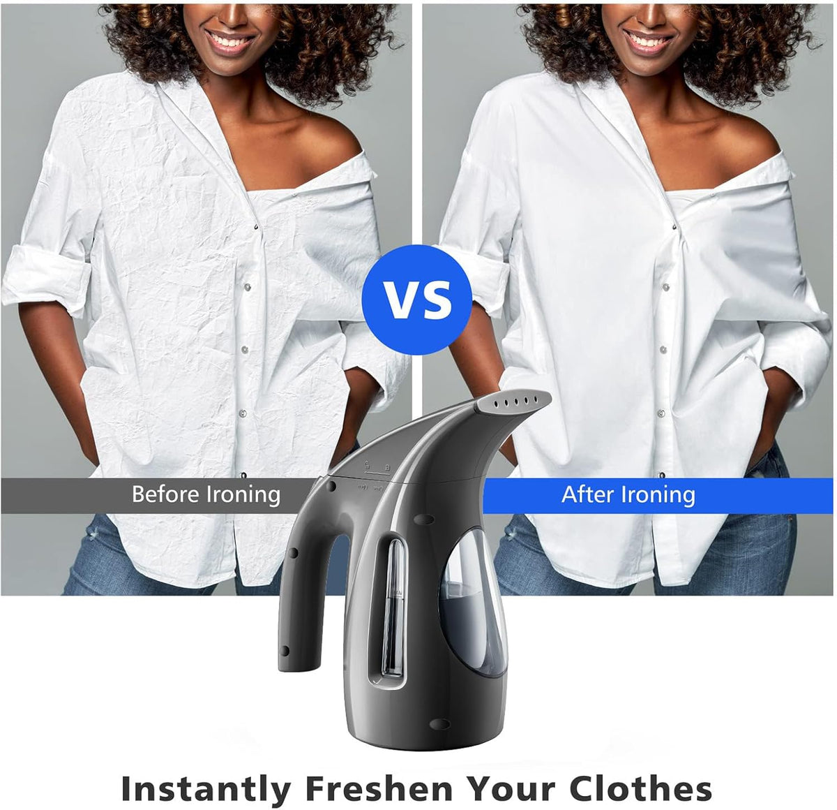 HiLIFE Steamer for Clothes, Portable Handheld Design, 240ml Big Capacity, 700W, Strong Penetrating