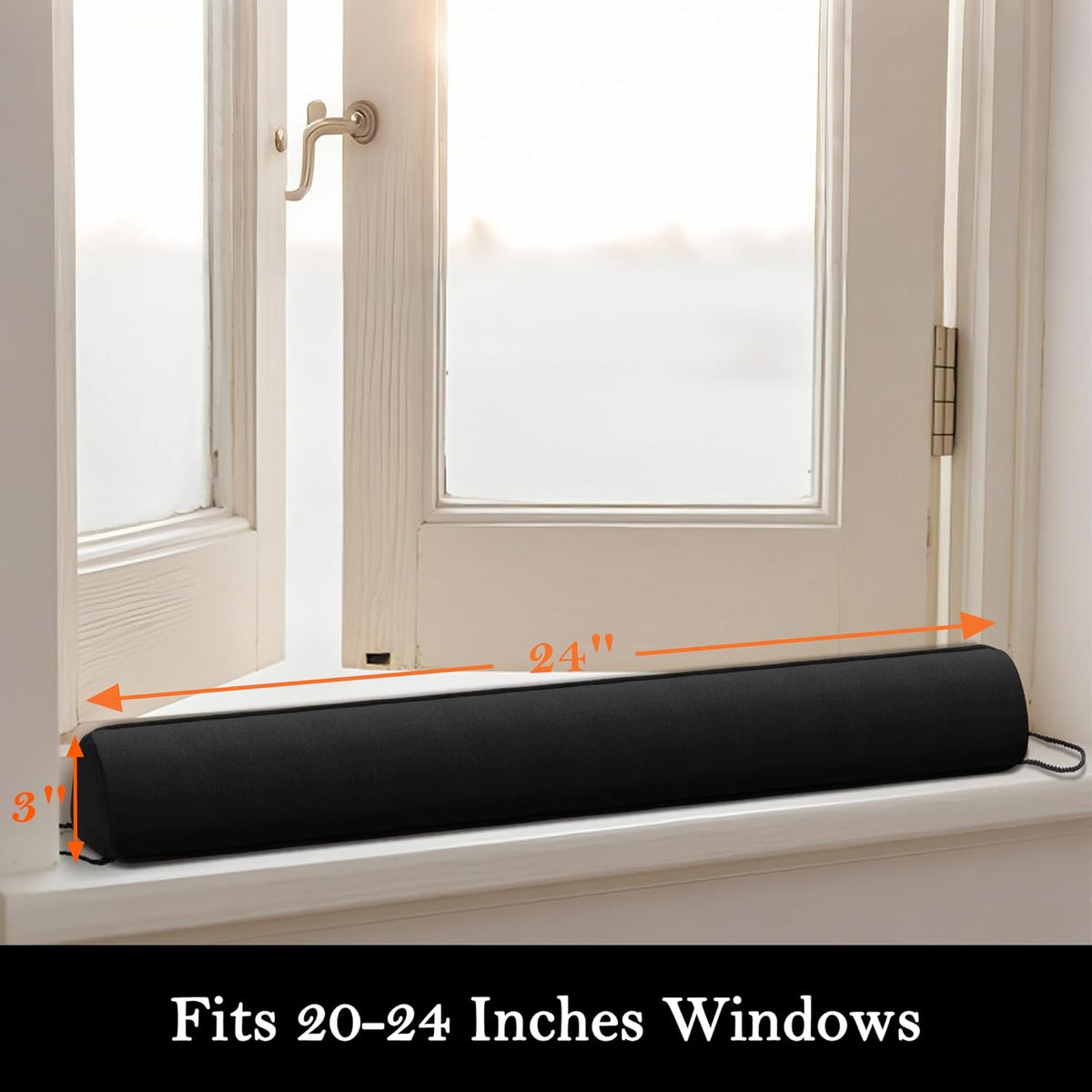 Sunolga 24" Door Draft Stopper Blocks Hot and Cold Air with Removable Washable Cover for Gaps Up to