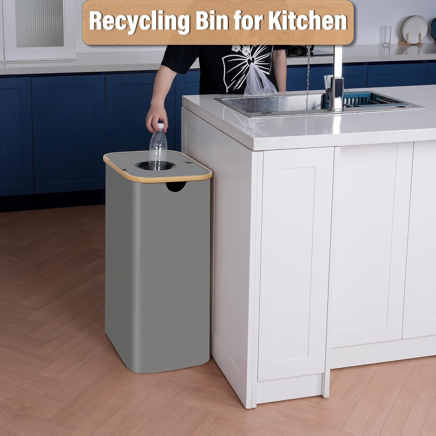 efluky Recycle Bin 26 Gallon, 100L Recycle Bin for Kitchen with 2 Removeable and Reusable Inner