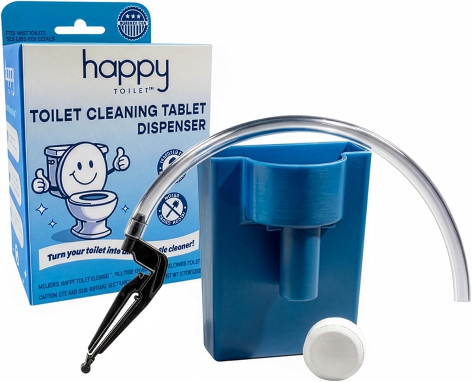 Happy Toilet Cleaner – Self-Cleaning Toilet System | Easy Install Toilet Tablet Holder for a Deep