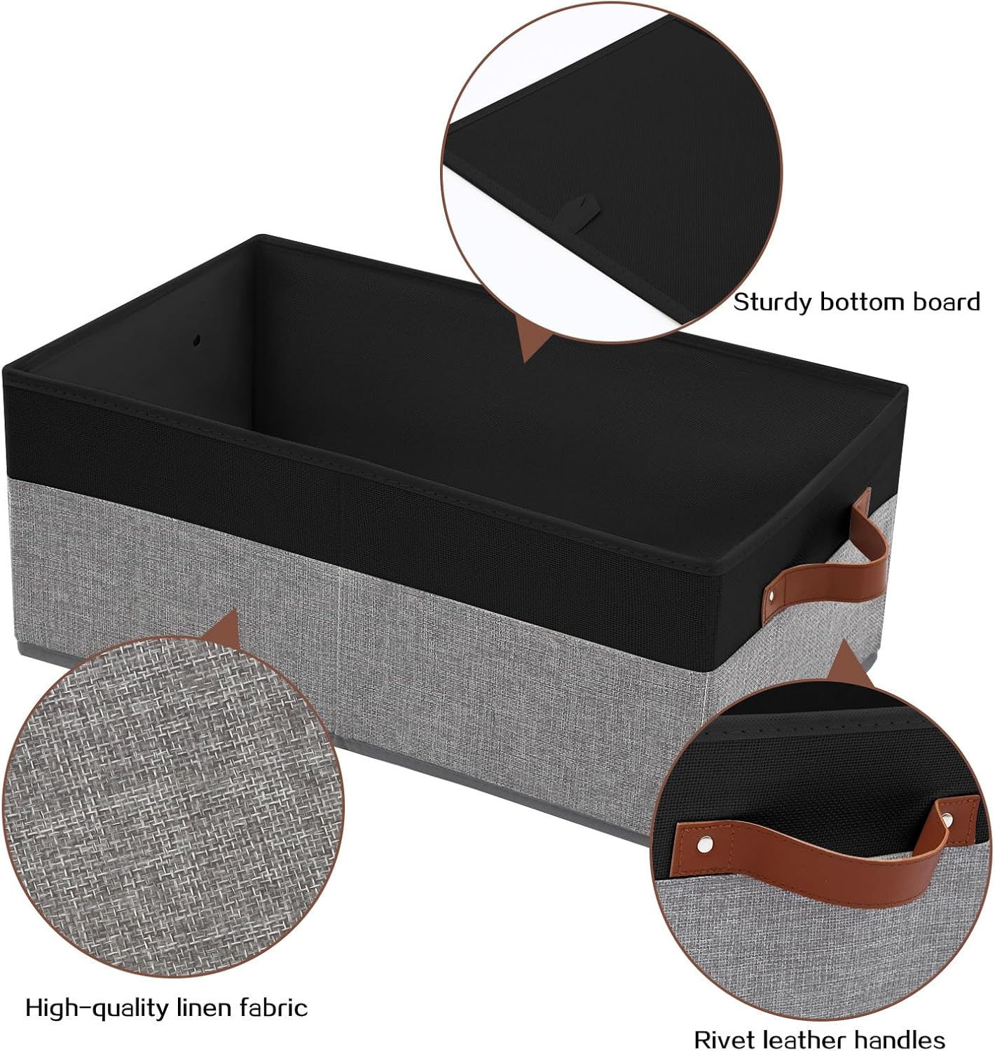 3 Pack Large Capacity Storage Bins Closet Organizer for Shelves, Fabric Closet Storage Baskets
