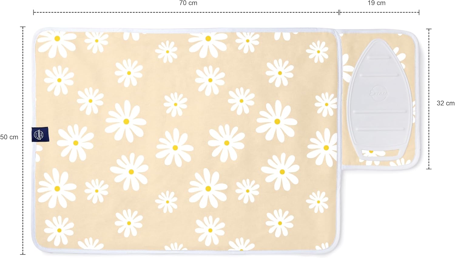 Encasa Homes Ironing Mat/Pad (Small 28"x20") with 3mm Padding & Silicone Iron Rest for Steam