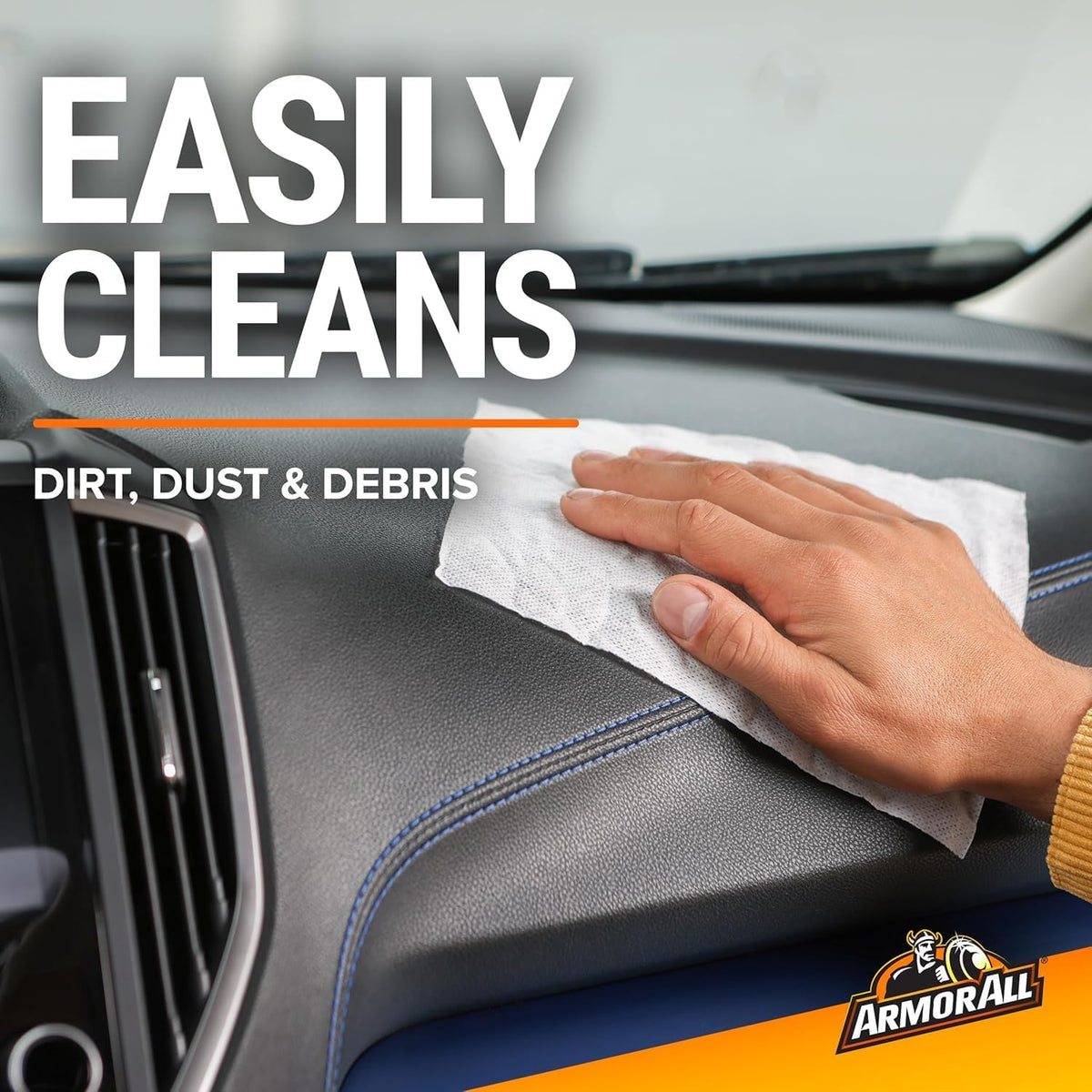 Armor All Car Interior Protectant Wipes, 90 Count Canister, UV Protectant for Vinyl, Rubber