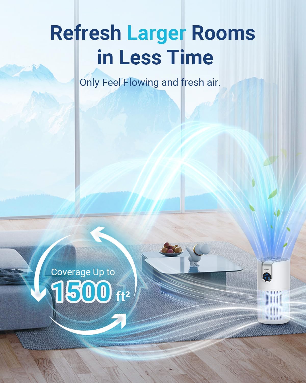 Air Purifiers for Home Large Room Up to 1500ft² with Aromatherapy, MOOKA HEPA Air Purifier for