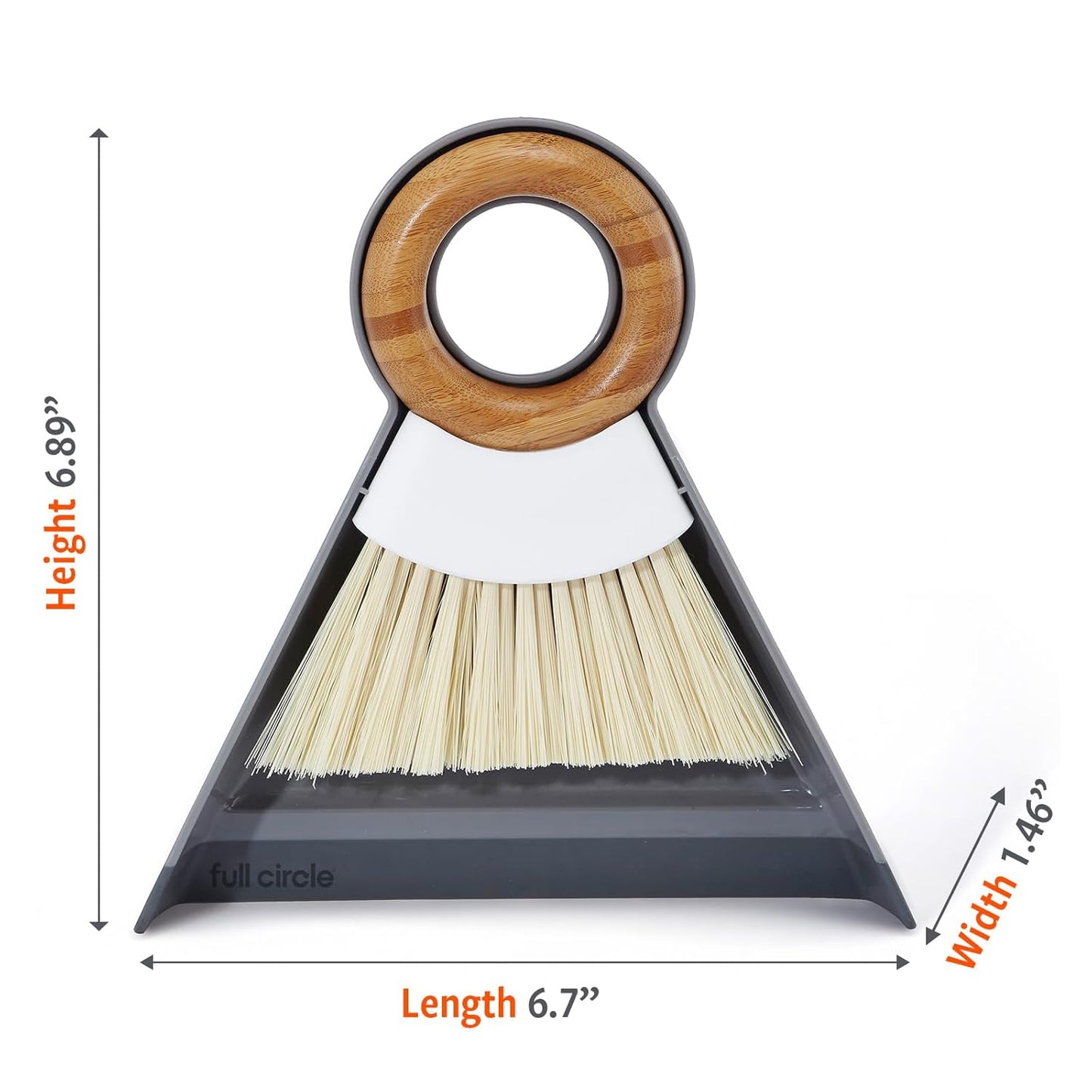 Full Circle Tiny Team Mini Compact Brush & Dustpan Set, Portable Handheld Broom for Quick Cleanups