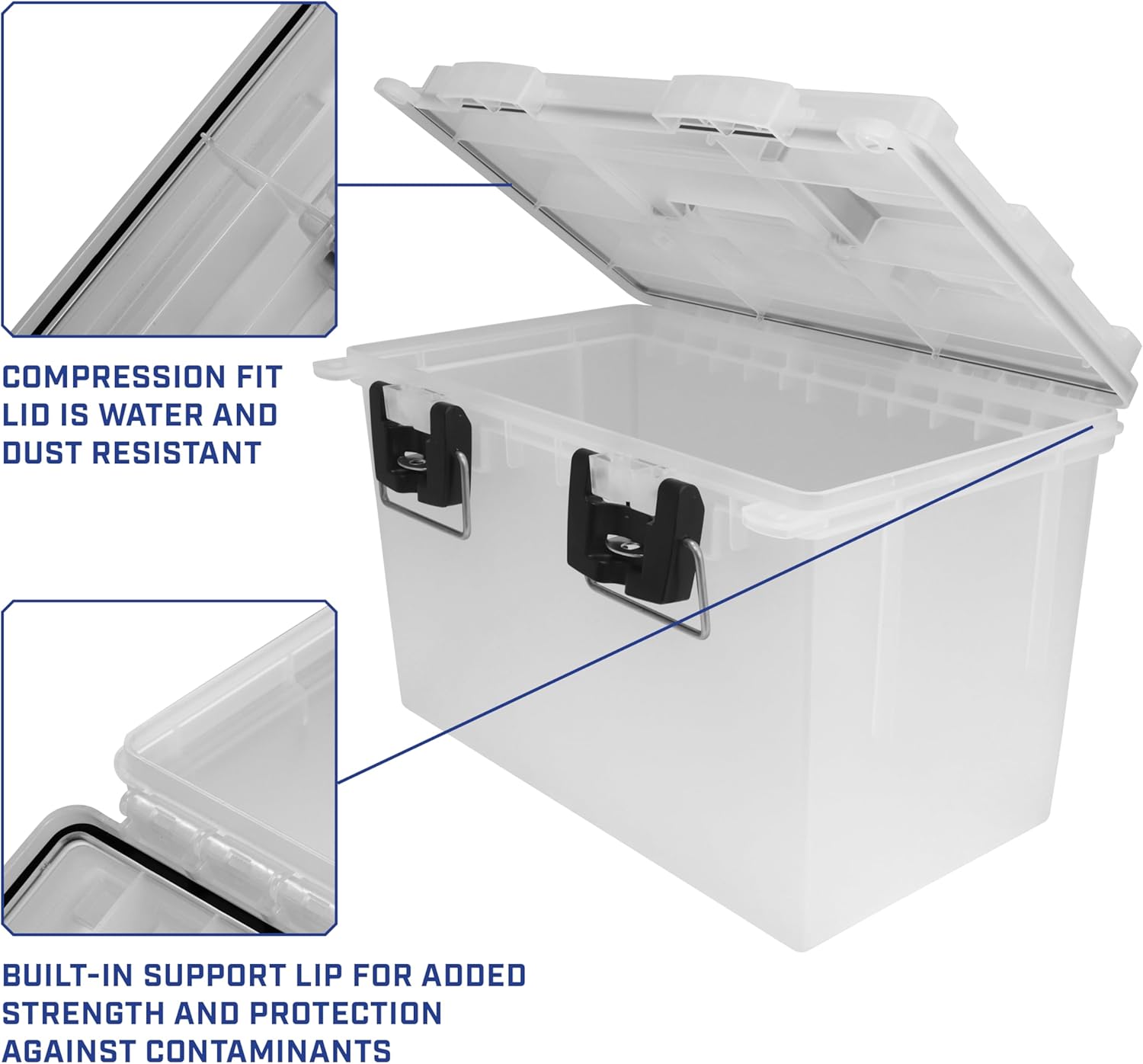 Sheffield 12763 XL Storage Bins With Lids, 2-Pack Stackable Storage Bins, Made in USA, Lockable and