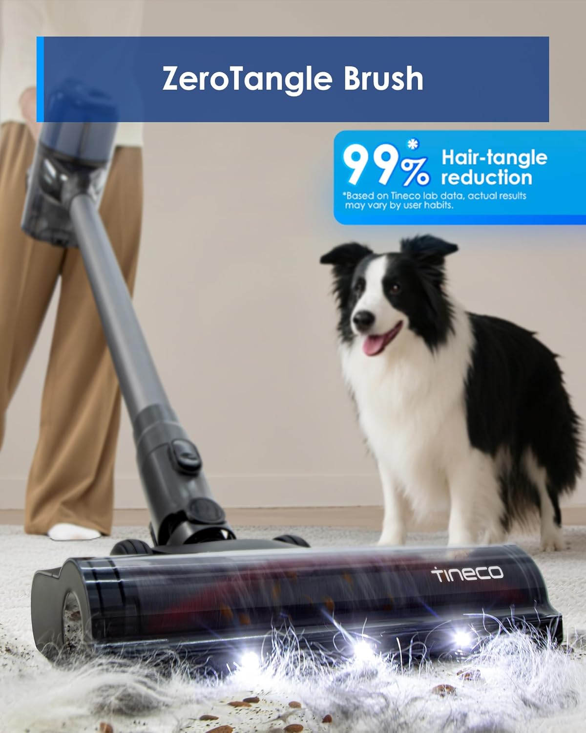 Tineco Pure ONE S30 Cordless Vacuum Cleaner, 150AW Powerful Suction, Zero Tangle Brush, Up to 65min