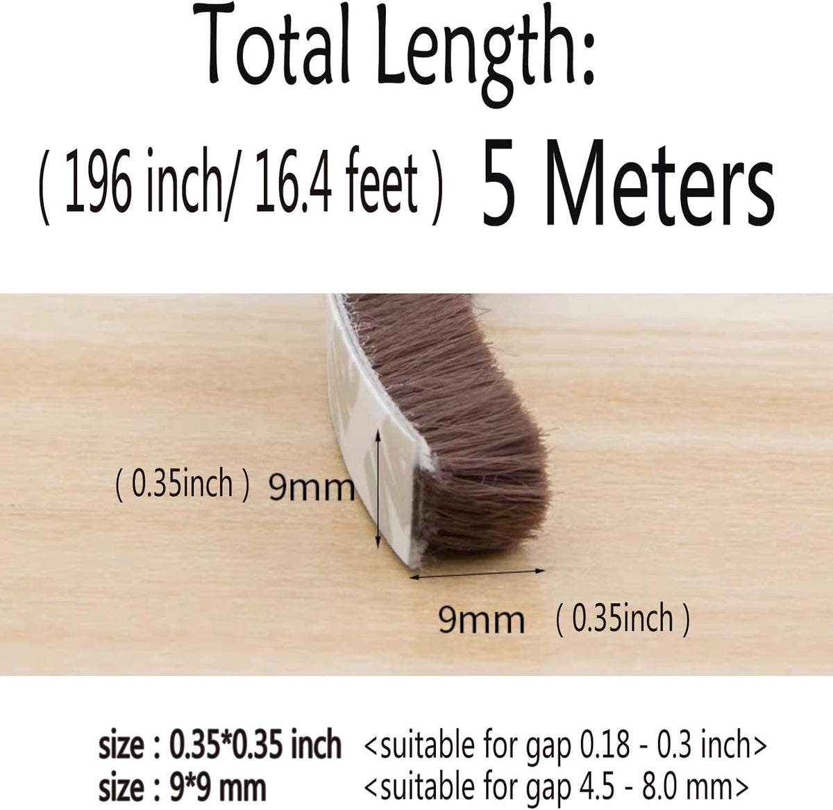 Weather Stripping Brush for Sliding Windows/Doors Frame Side,Pile Self Adhesive Weatherstrip Seal