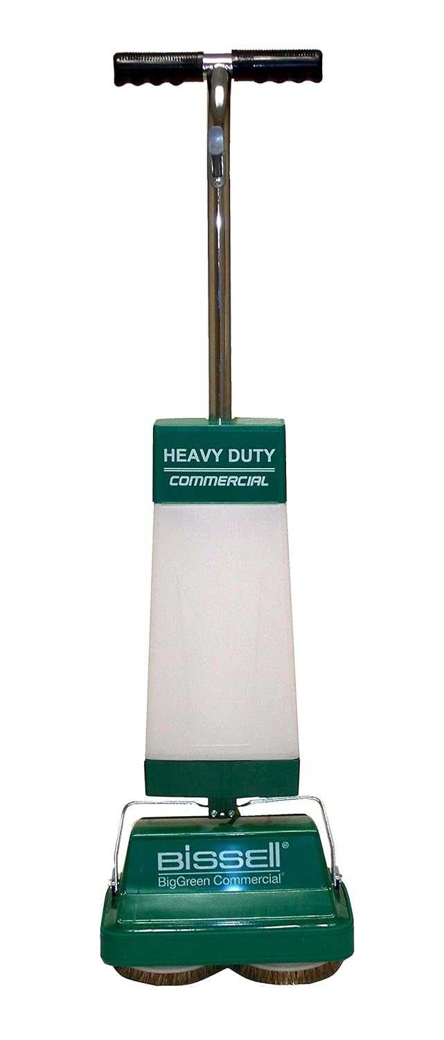 BiSSEll BigGreen BGFS5000 Portable Two Brush Floor Scrubber & Polisher, 13" W x 7" D x 44" H, White