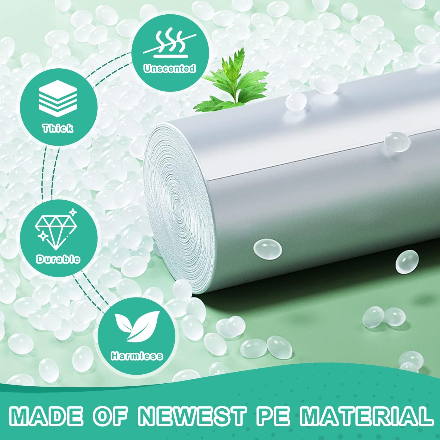 120 Count 8 Gallon Trash Bags Unscented - Thick Clear Medium Garbage bags, 30 Liter Strong Plastic