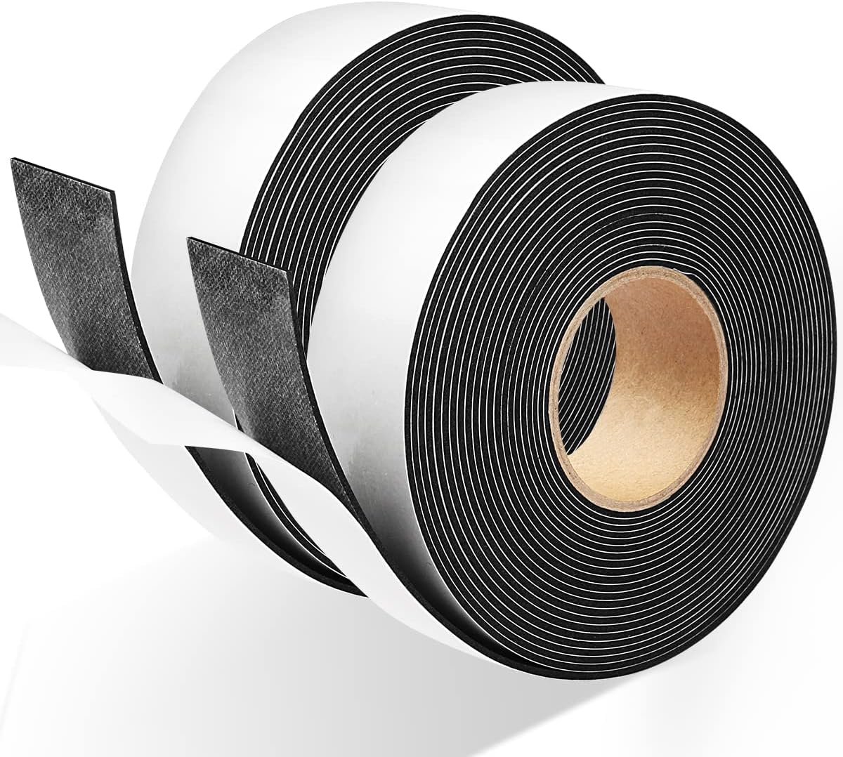 2 Rolls Weather Stripping Door Seal, 1''W x 1/16'' T Foam Tape Single Sided, Adhesive Closed Cell