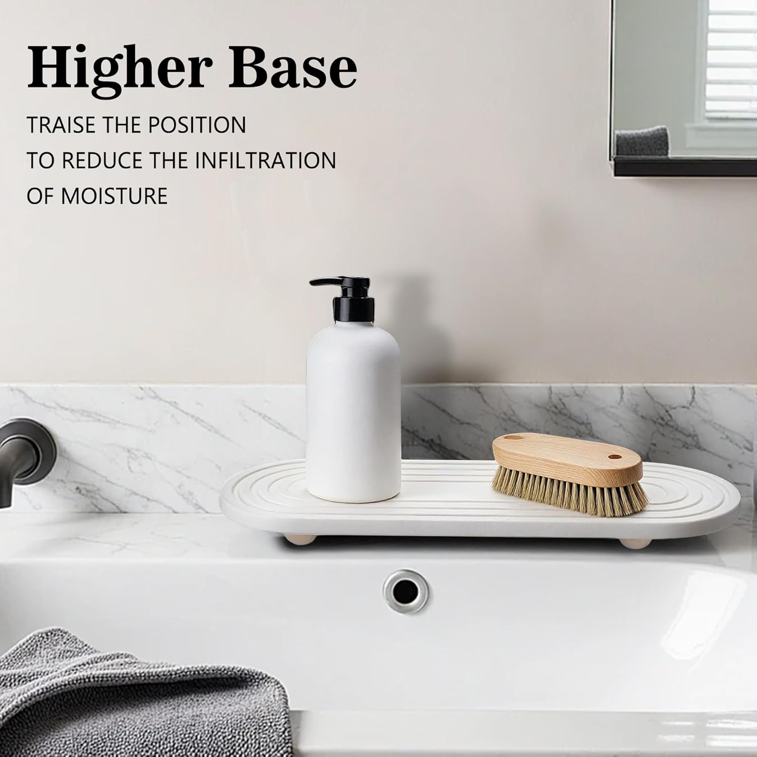 Instant Dry Sink Caddy Organizer, Fast Drying Sink Caddy, Water Absorbing Stone Sponge Holder for
