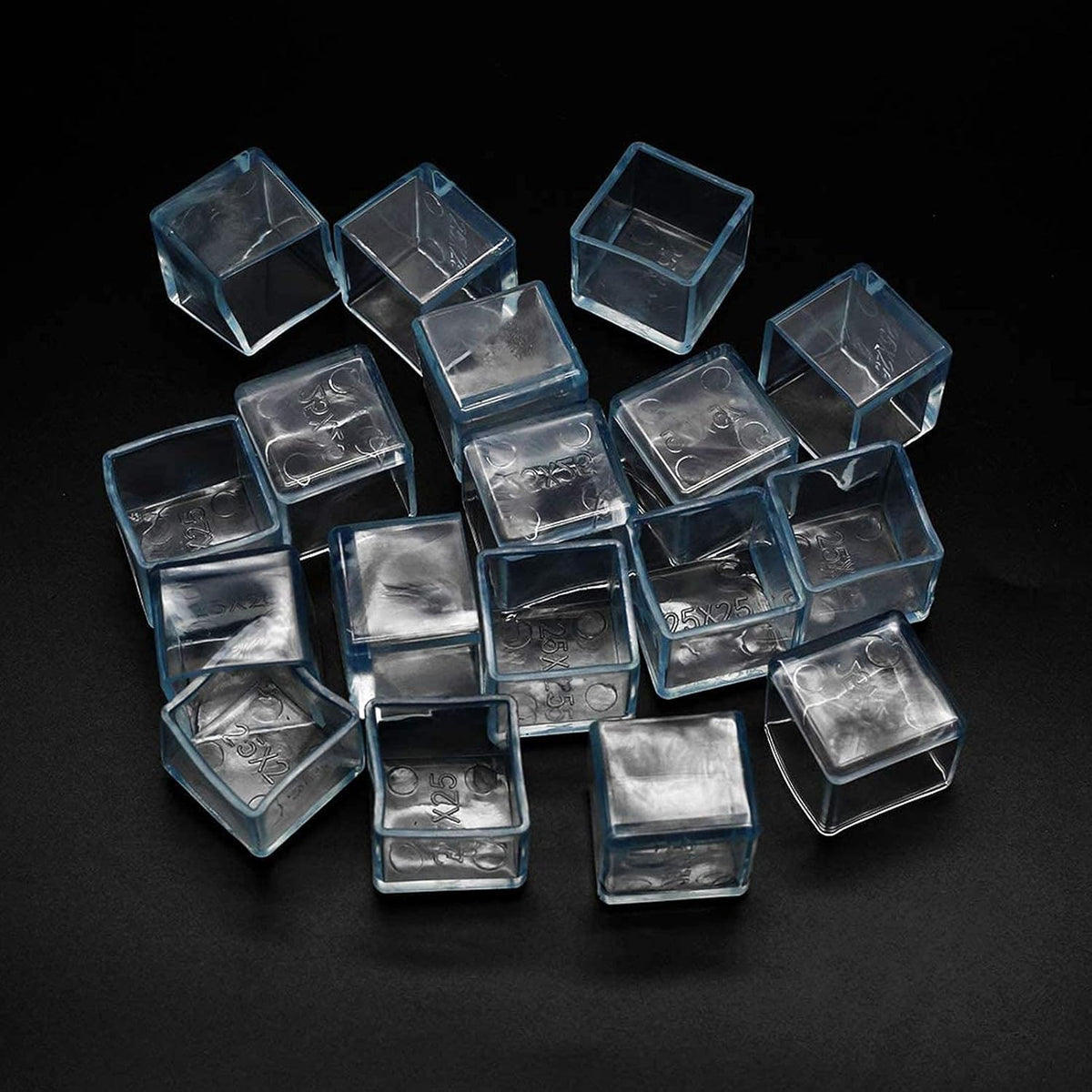 12 Pcs Transparent Square Anti-Slip Rubber Leg Tips Chair Leg Caps Furniture Floor Protectors Chair