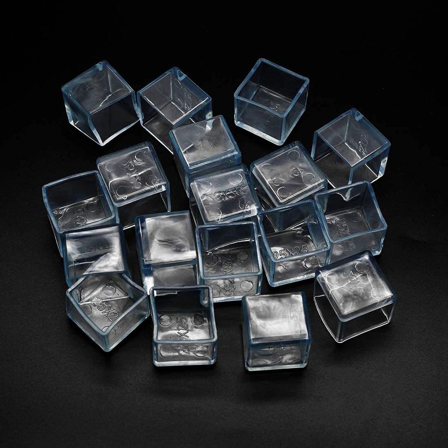 16 Pcs Transparent Square Anti-Slip Rubber Leg Tips Chair Leg Caps Furniture Floor Protectors Chair