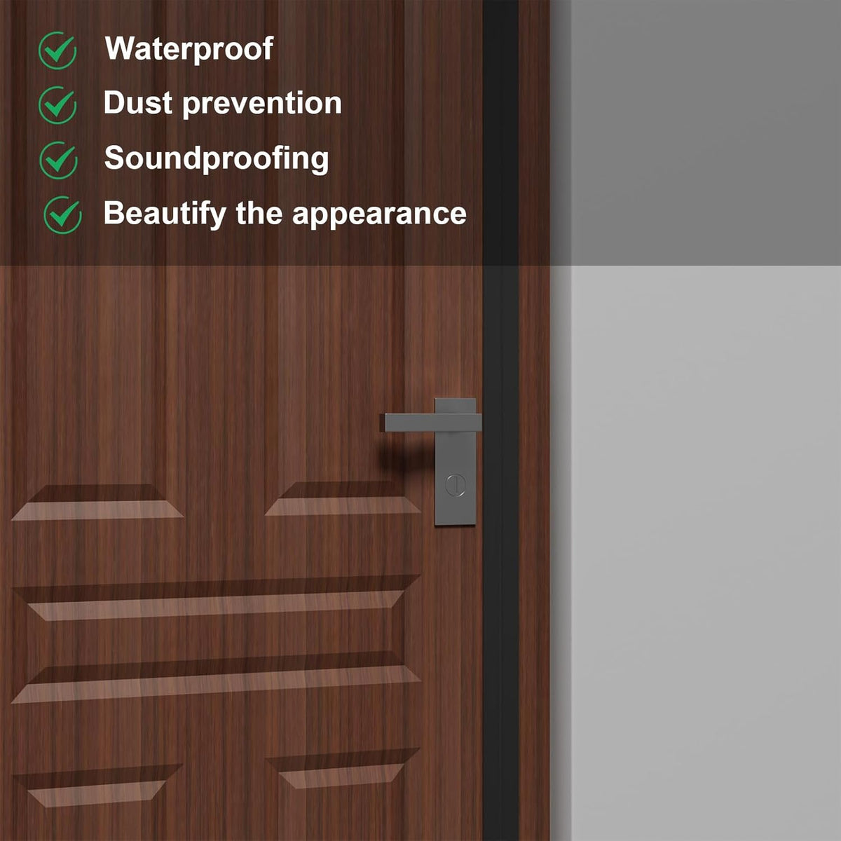Weather Stripping Door Seal, Silicone Strip for Frame and Gaps Draft Stopper,Glass Shower Door