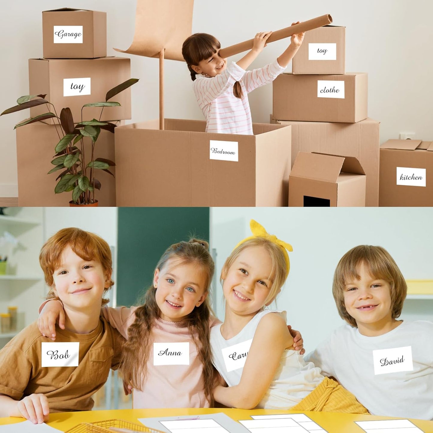 STARLIBOO Removable Colored Labels Stickers, 3X5 Inch Removable Large Label Stickers for Moving