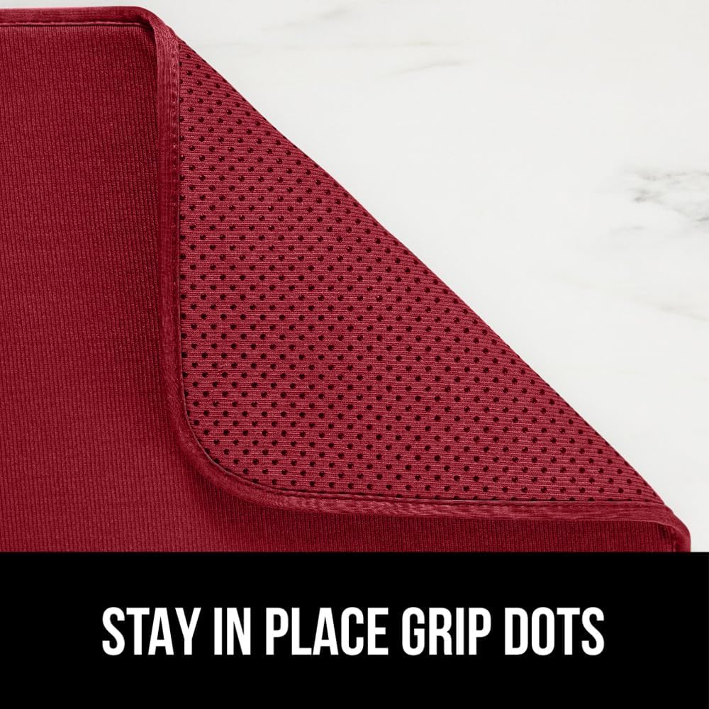 GORILLA GRIP Ultra Water Absorbent Microfiber Dish Drying Mat, 18x24, Quick Dry Thick Mesh, Slip