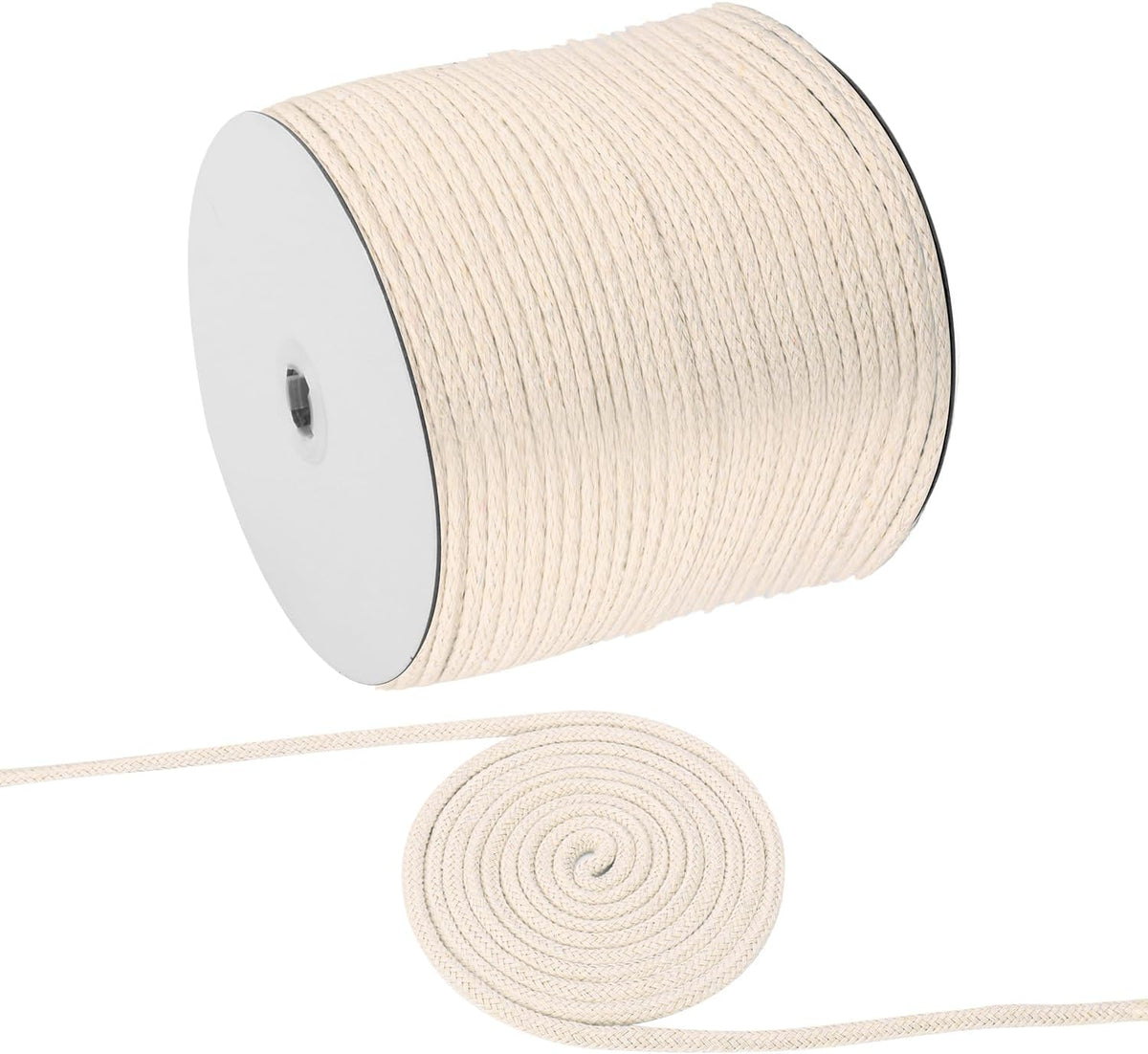 3/16 Inch Cotton Clothesline Rope - 500 Feet All-Purpose Outdoor Clothesline Rope, Soft White