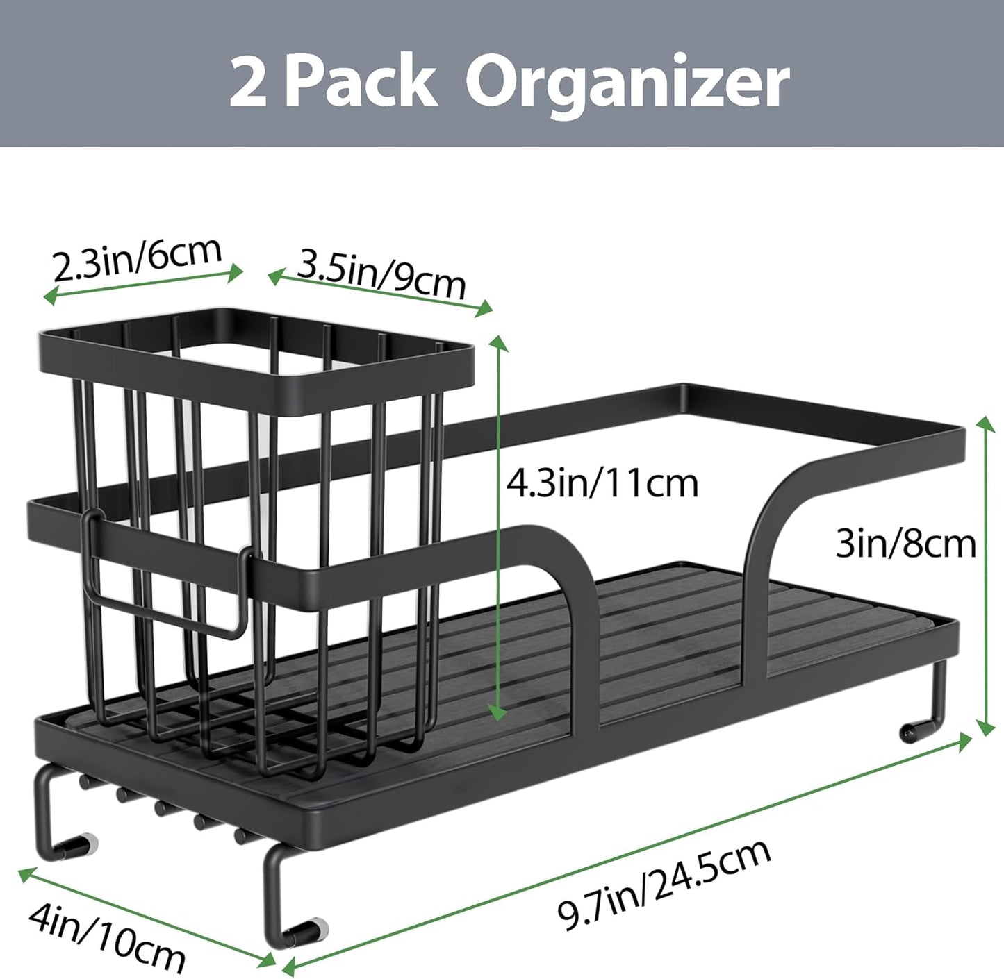 Sponge Holder for Kitchen Sink,Sink Caddy Organizers with Stone Drying Tray, Kitchen Sink Organizer
