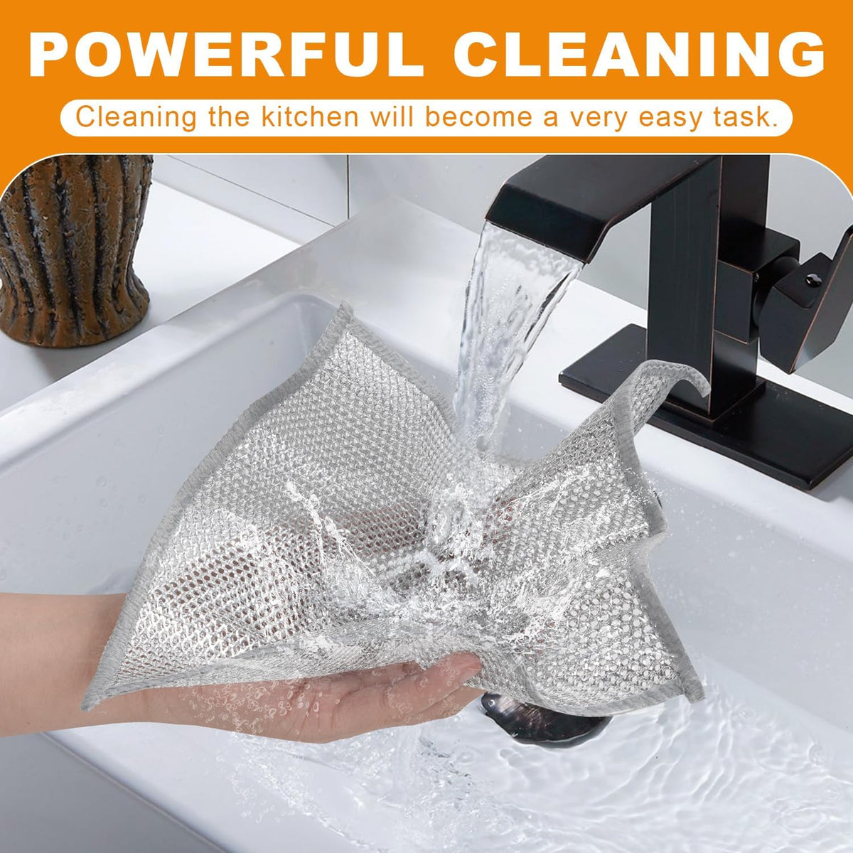 20 Pcs New Upgrade 3-Layer Metal Dish Cloth, No Scratches Wire Cleaning Cloth , Reusable