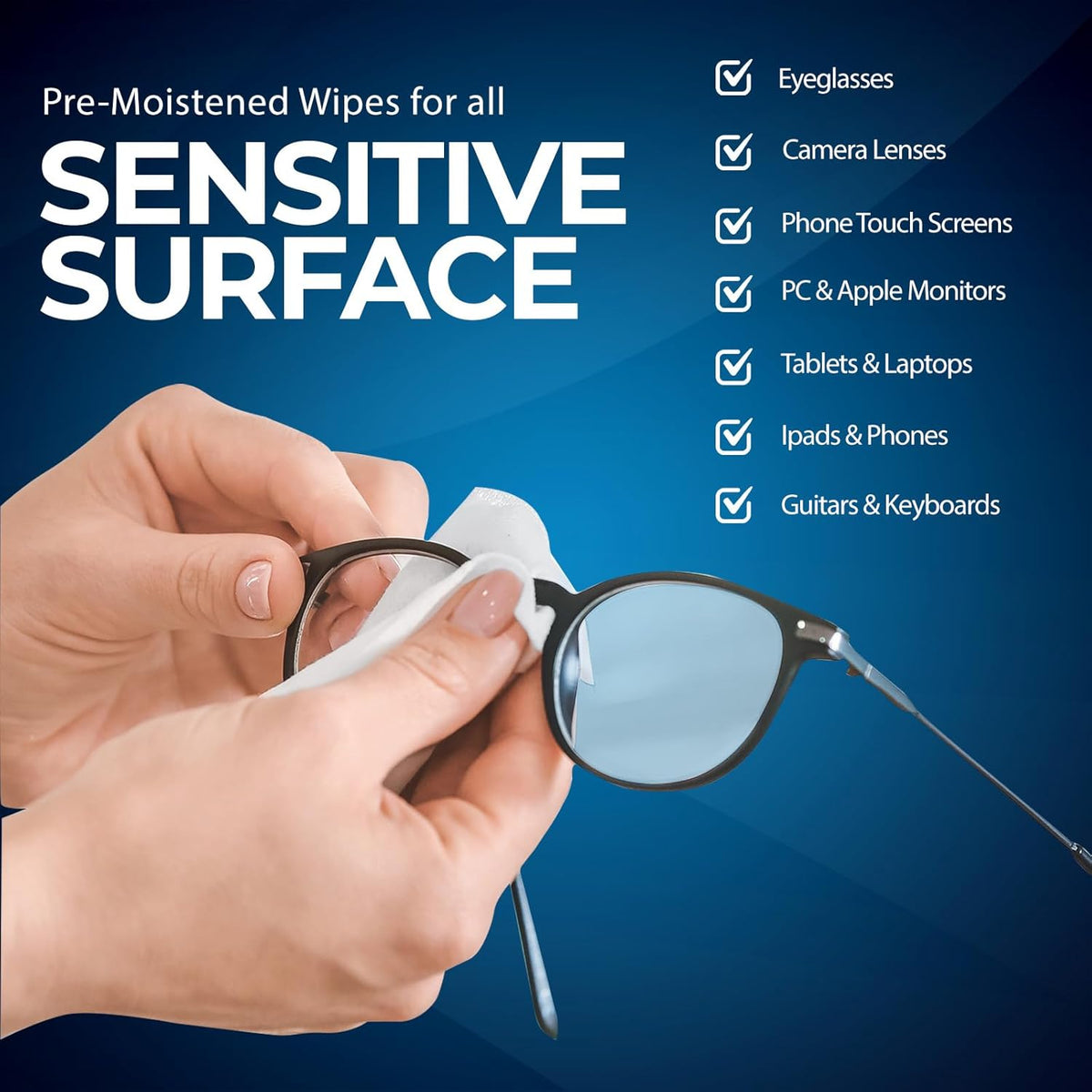 MED PRIDE Lens and Screen Cleaning Wipes for Eyeglasses, Touch Screens, Cameras, Anti-Fog