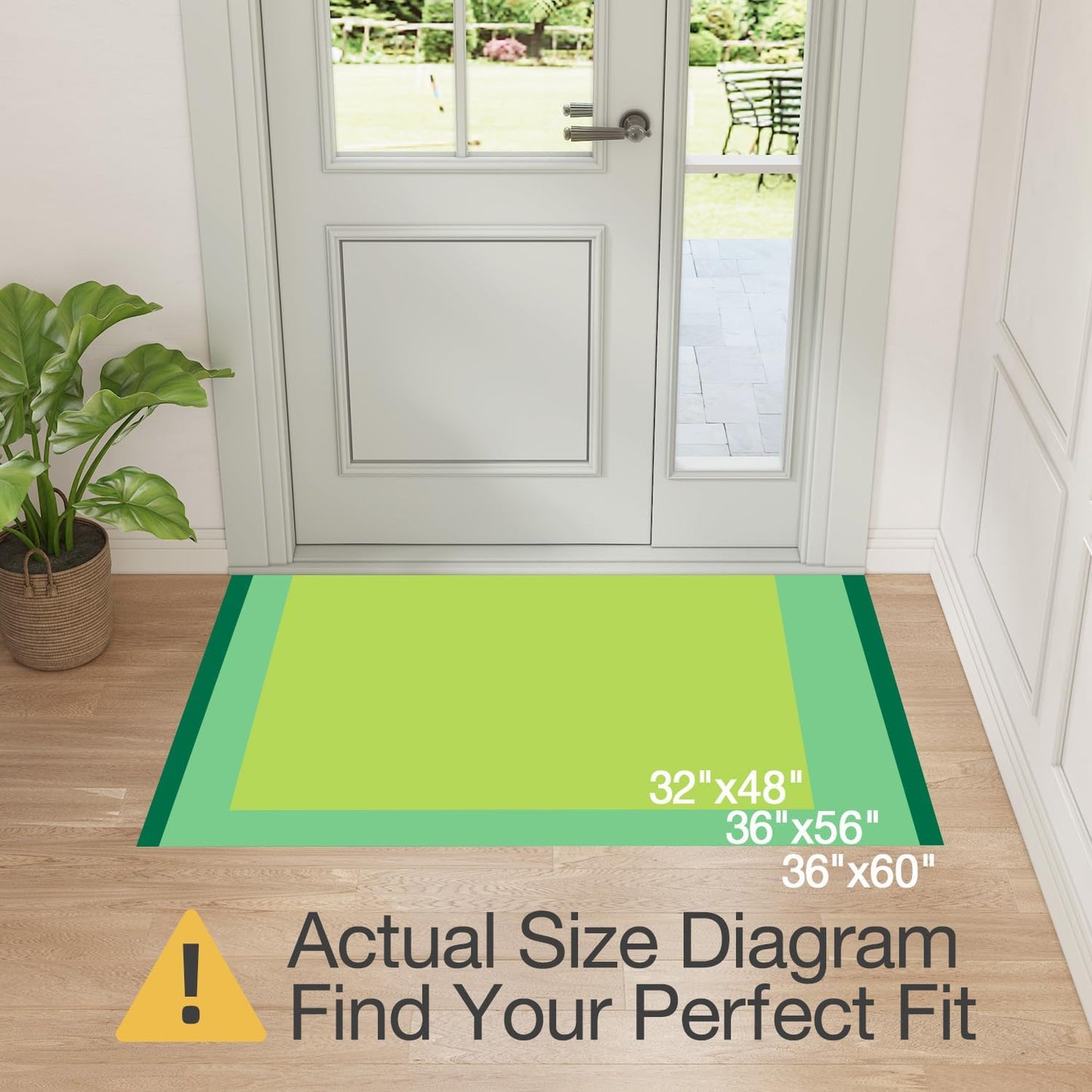 LUMI Indoor Door Mat 36"x56", Ultra Thin Low Profile Non-Slip Doormat for Home Entrance, Absorbent
