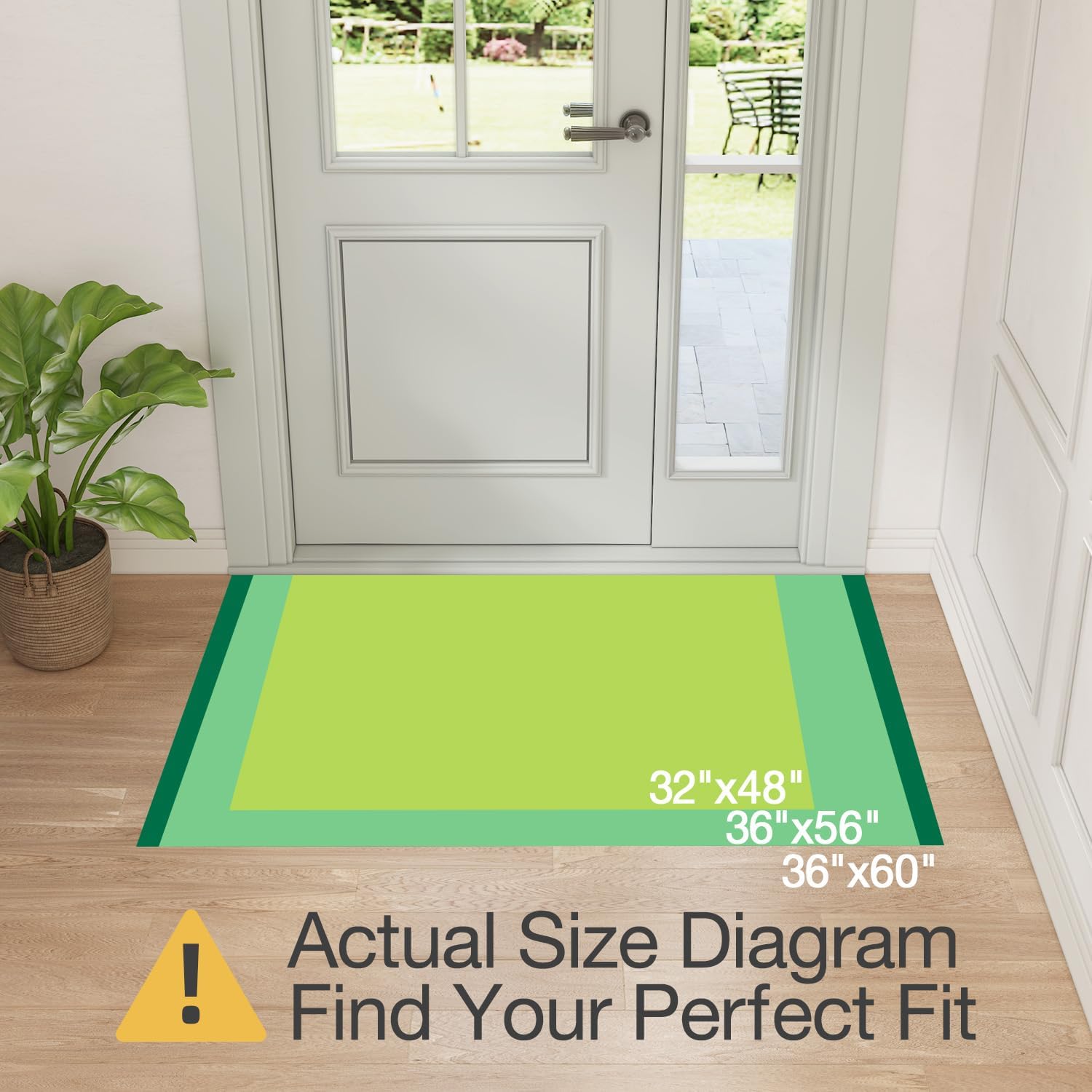 LUMI Indoor Door Mat 36"x56", Ultra Thin Low Profile Non-Slip Doormat for Home Entrance, Absorbent