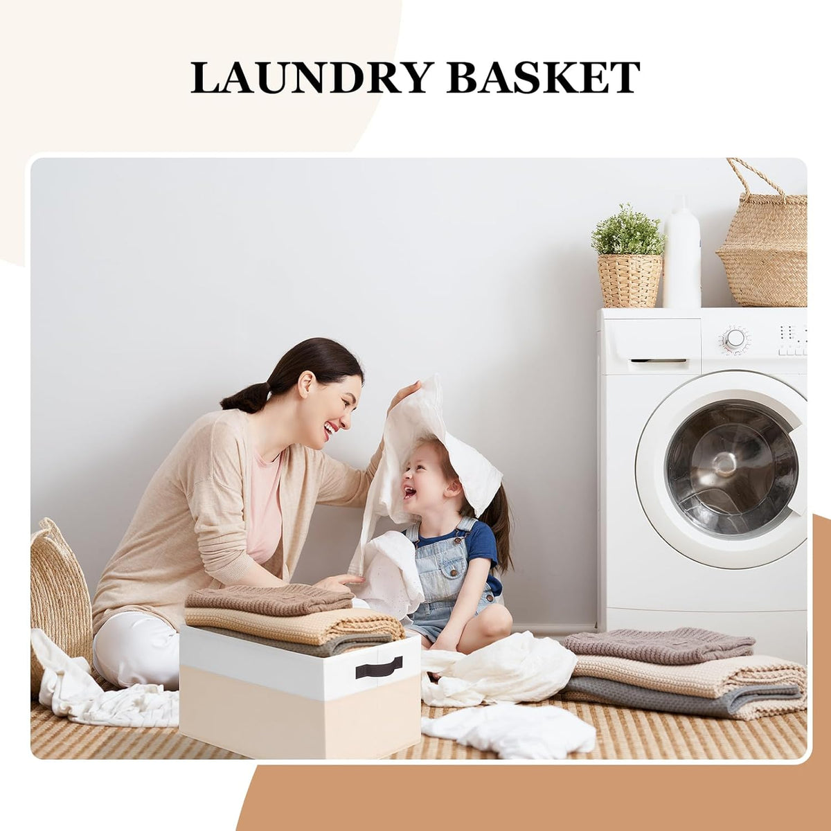 Criusia 8 Pack Large Storage Basket, Fabric Blanket Basket Living Room, Toy Organizers and Storage