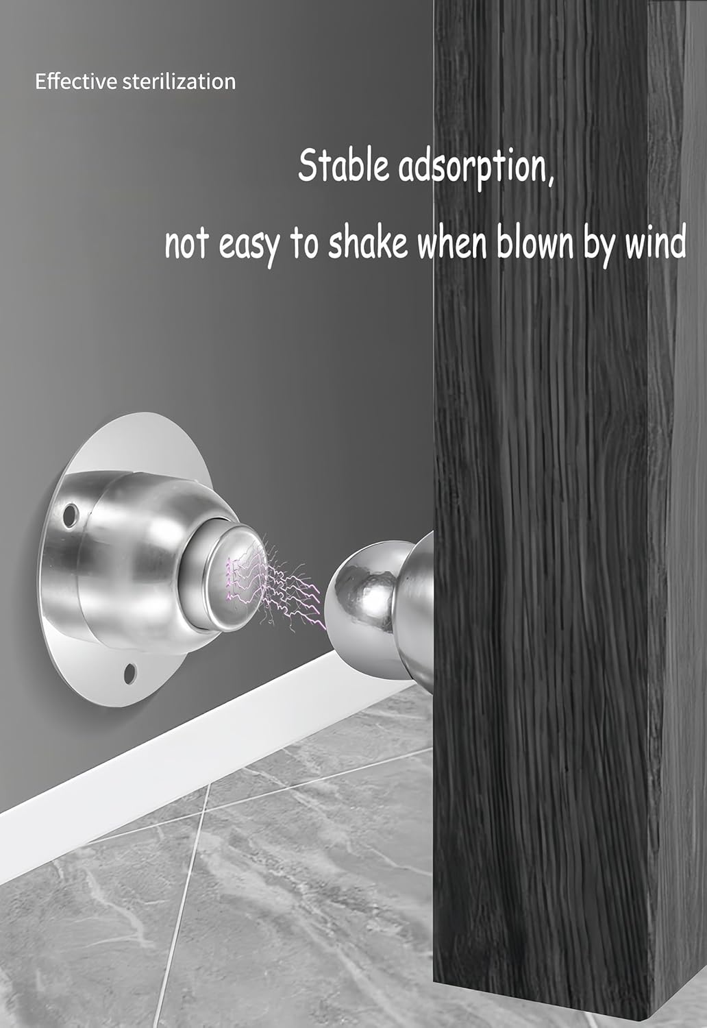 Door Stopper,2 Packs Mini Magnetic Door Stop for Heavy Duty Door,Stainless Steel Ultra-Short Soft