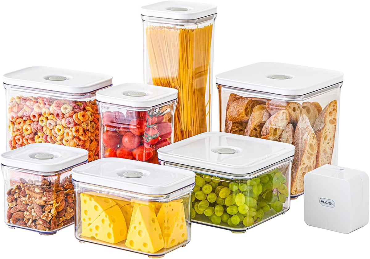 VAKUEN Premium Airtight Food Storage Containers Mega 8P/Set. Total 46.11cup, 7pcs Container and