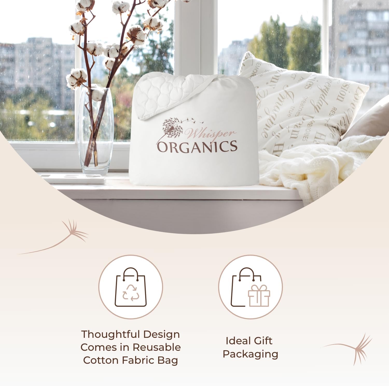 100% Cotton Organic Mattress Pad - Breathable & Cooling Mattress Protector Queen Size - Premium
