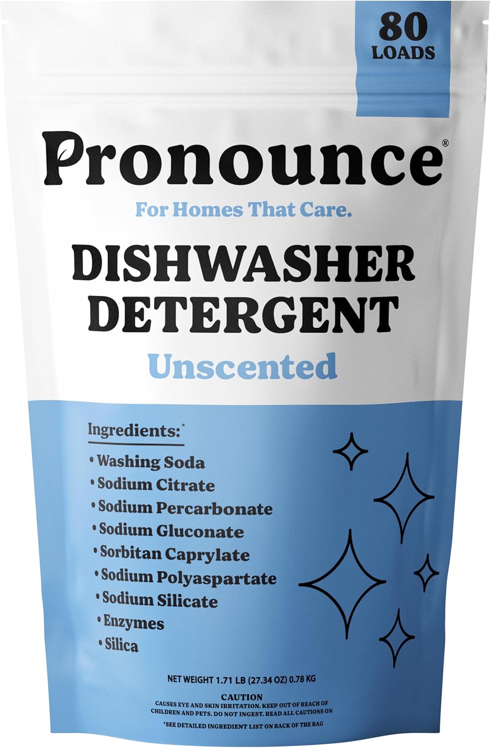 Pronounce Dishwasher Detergent - Cleaner Ingredients, Fragrance Free - Ultra Concentrated Dish