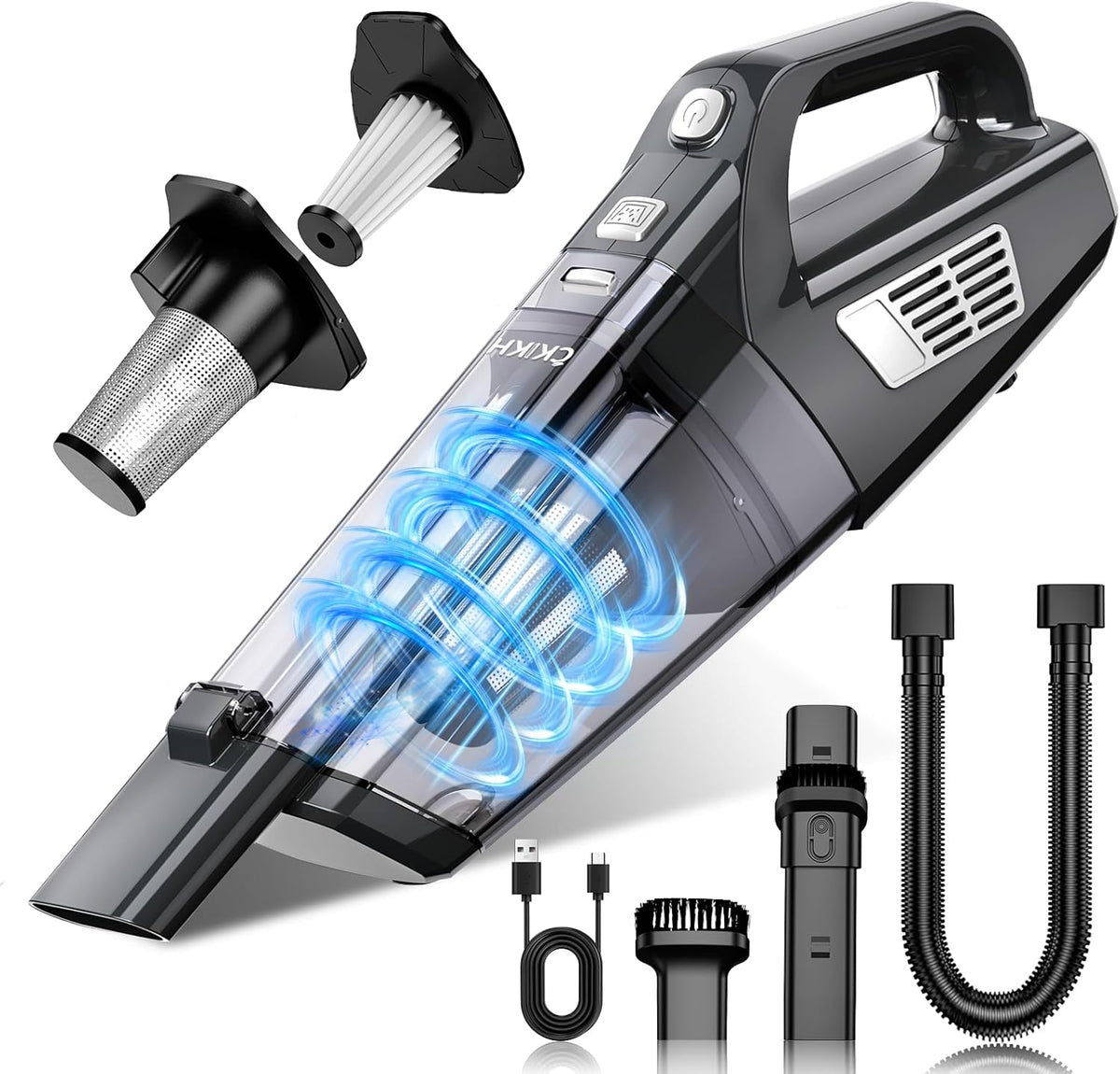 Handheld Vacuum Cordless, 15000PA Strong Suction Hand Held Car Vacuum Cleaner Portable with