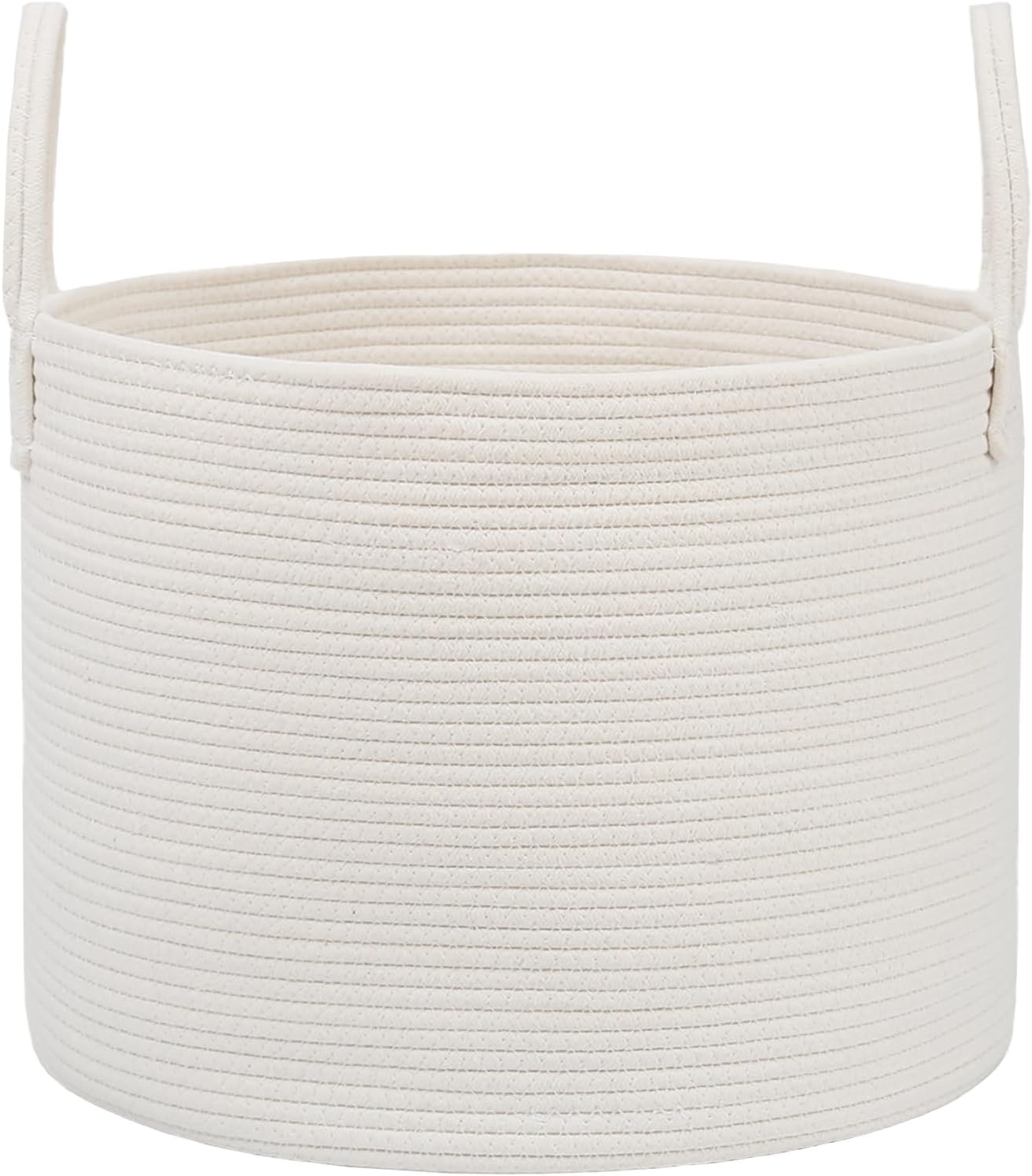 Woven Blanket Basket,65L Large Rope Storage Bin with Handles, Organizer for Blankets Toys Book and
