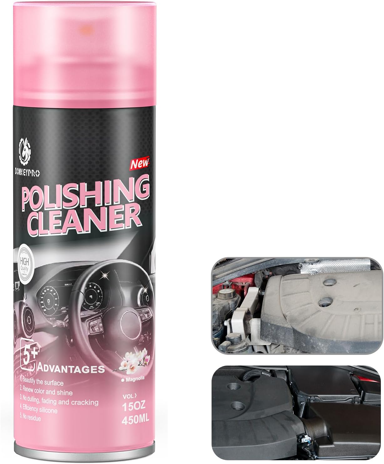 Interior Cleaner and Protectant, 15 Fl Oz Polishing Cleaner Car Interior Spray - Repels Dust &