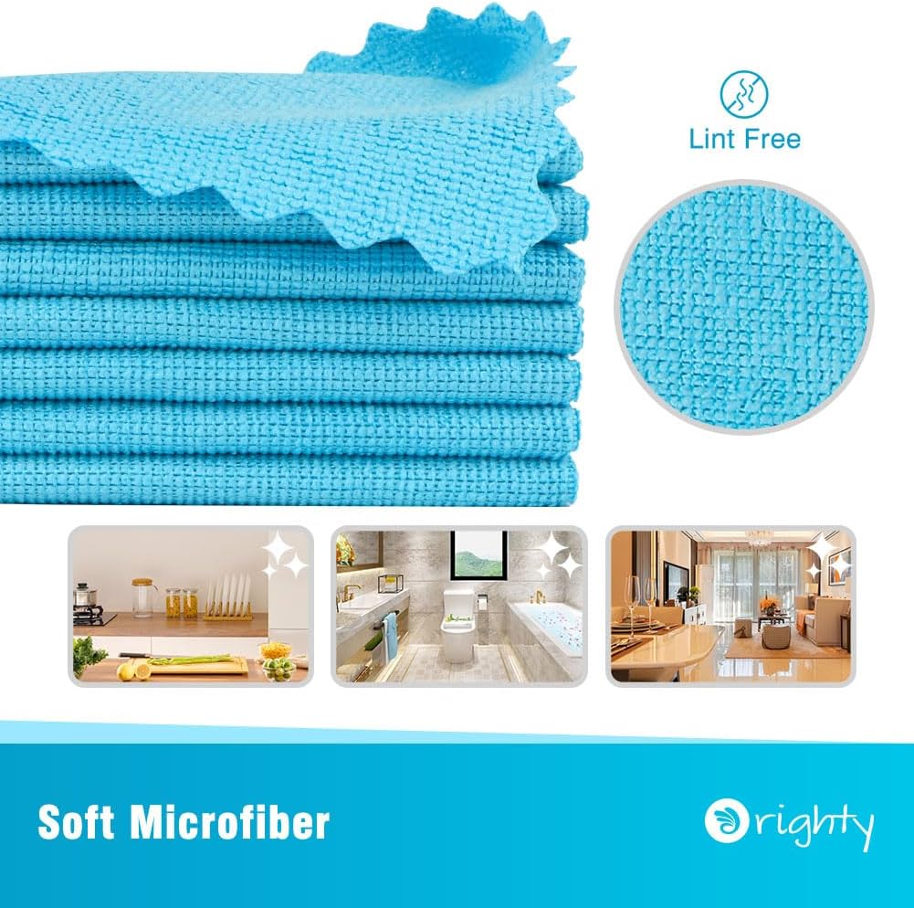 Orighty Cleaning Cloths 12x12 inch, Pack of 24, Highly Absorbent Microfiber Cleaning Supplies, Lint