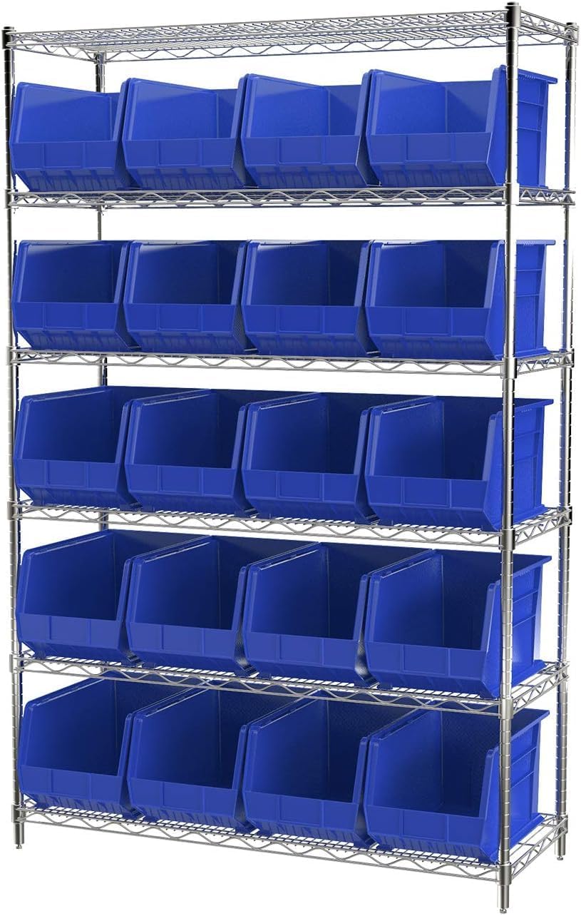 Akro-Mils 30260 AkroBins Plastic Storage Bins, Space-Saving Stackable Bins for Garage, Pantry