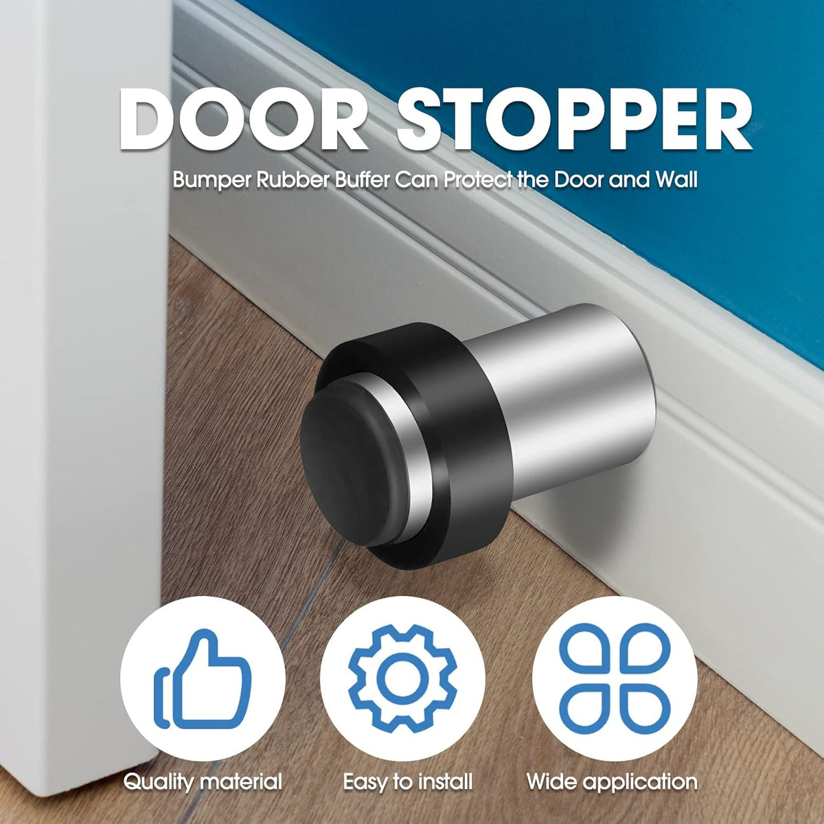 Chumia 20 Pcs Door Stopper Mounted Floor Stops Stainless Steel Cylindrical Stopper Modern