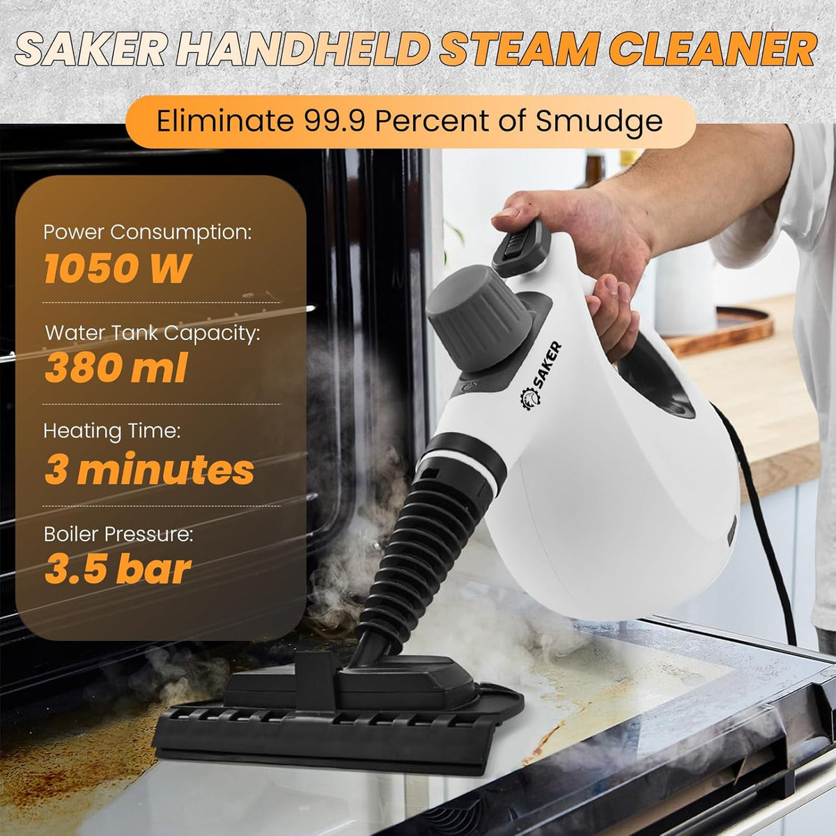 Saker Handheld Steam Cleaner New,Portable Steam Cleaner for Home,1050W Steam Cleaner,9 Fiber Cloths