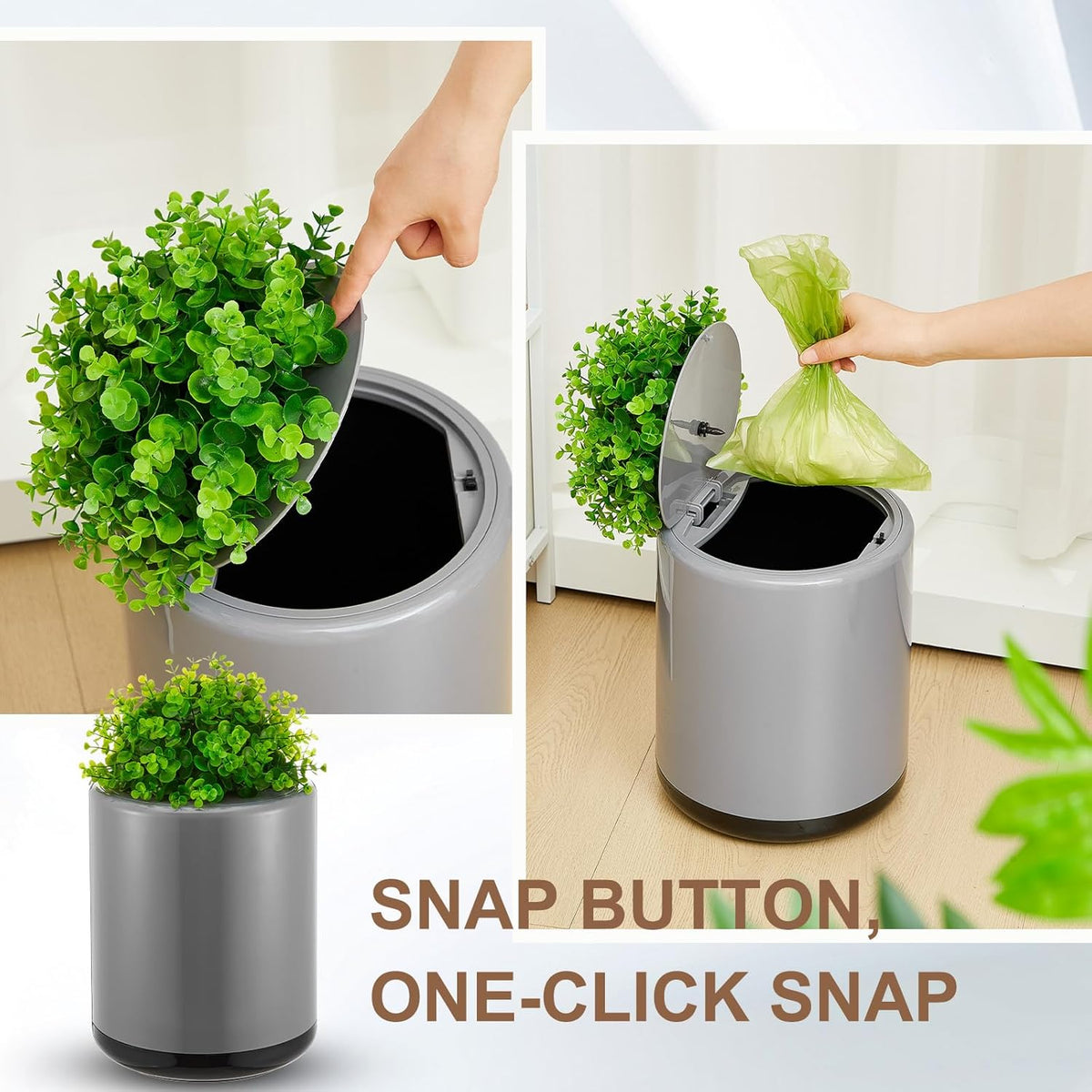 Dog Poop Trash Can Outside 13 L/ 3. 4 Gal Dog Waste Trash Can with Lid, Plant-Styled, Double-Layer