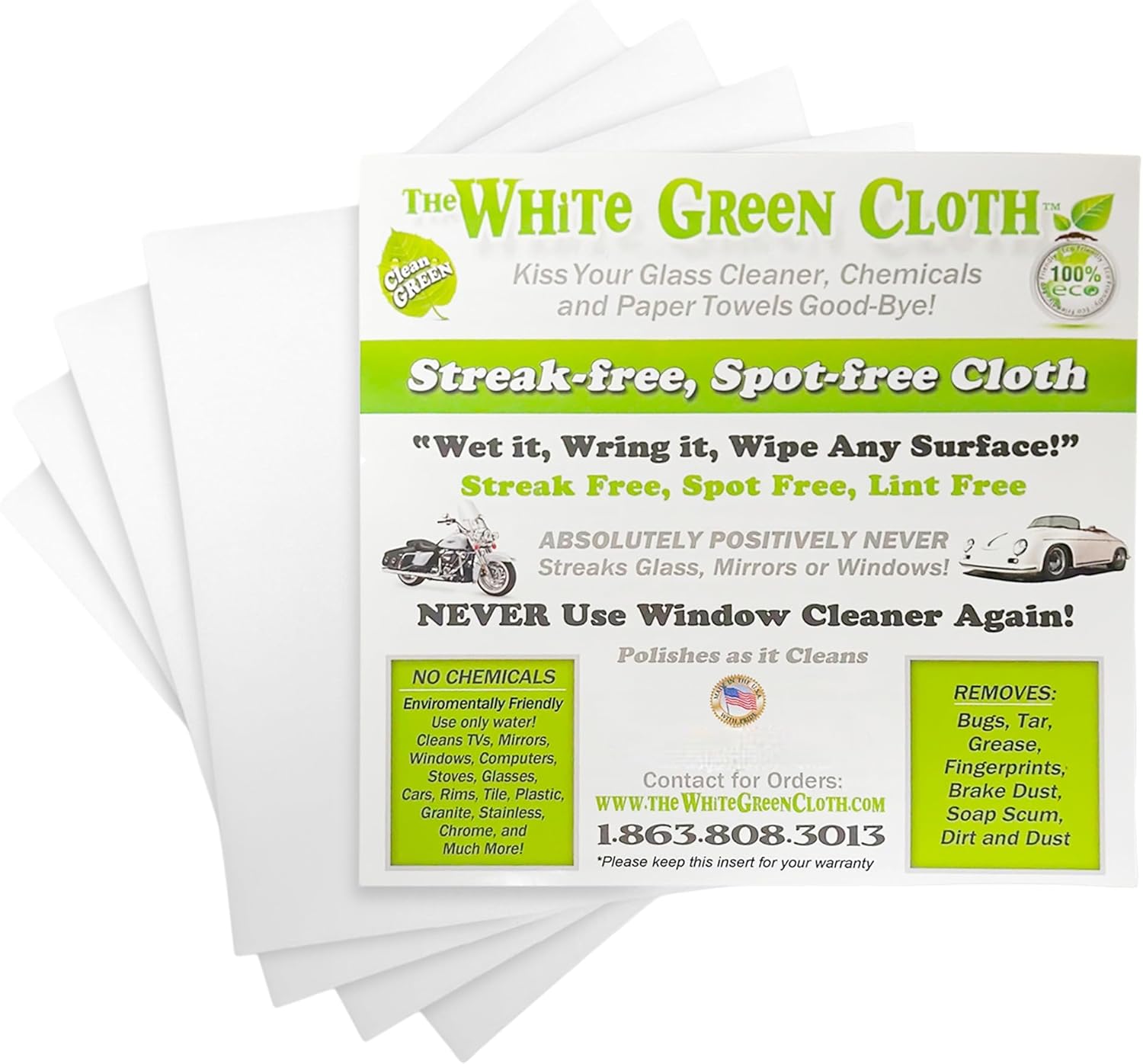 4-Pack Reusable Cleaning Cloths for Streak-Free Windows, Mirrors & All-Purpose Use – Chemical-Free