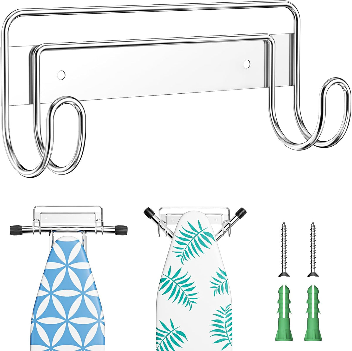 Ironing Board Hanger Wall Mount, Ironing Board Holder for T or Y Leg, Stainless Steel Iron Board