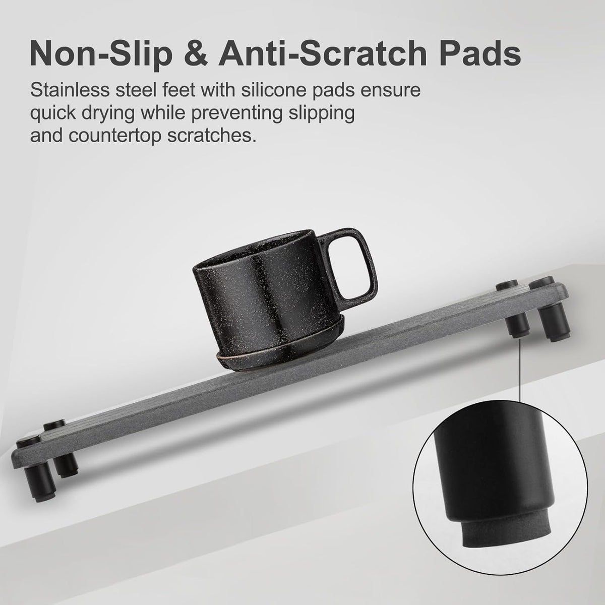 Water Absorbing Stone Tray, Fast Drying Sink Tray for Bathroom & Kitchen Counter, Diatomite