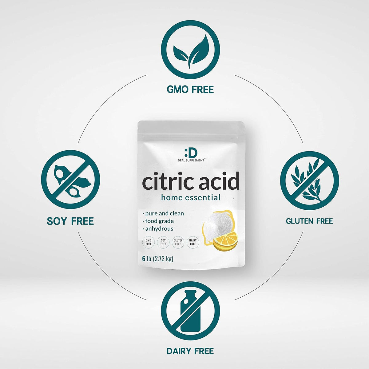 Citric Acid 6 Pounds | Fine Granular Powder, Food Grade, Bulk Supply – Potent Anhydrous Form