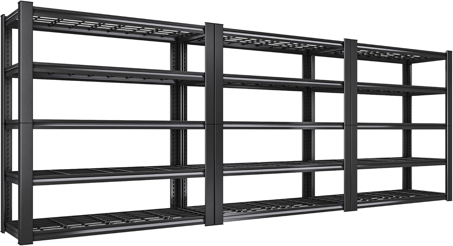 REIBII 3010LBS Storage Shelves 72" H Garage Shelving Heavy Duty Metal Shelving 5 Tier Adjustable
