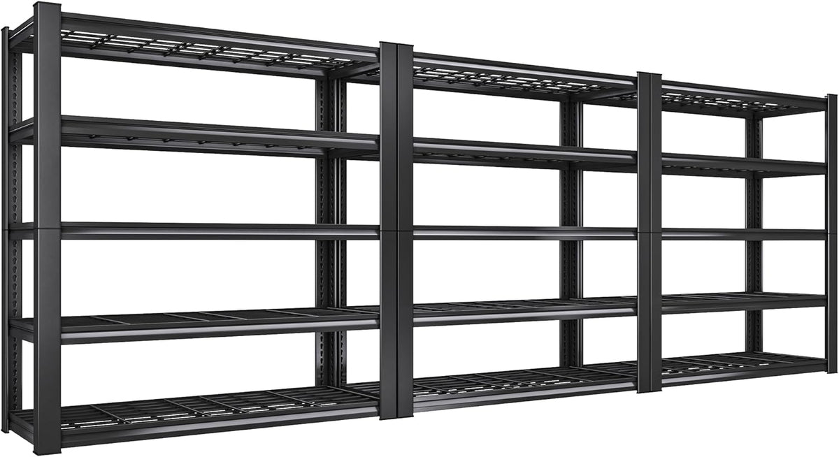REIBII 3010LBS Storage Shelves 72" H Garage Shelving Heavy Duty Metal Shelving 5 Tier Adjustable