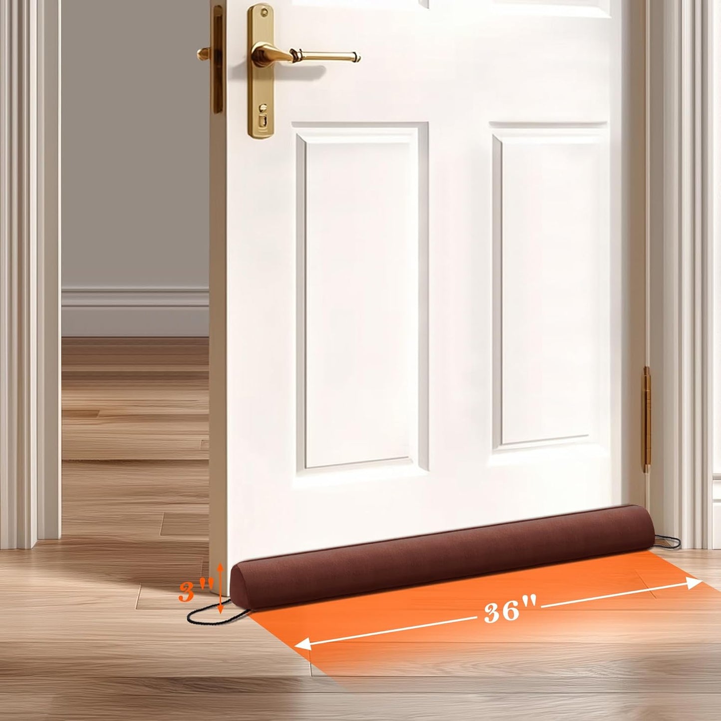 Sunolga 2-Pack 36" Door Draft Stopper Blocks Hot and Cold Air with Removable Washable Cover for