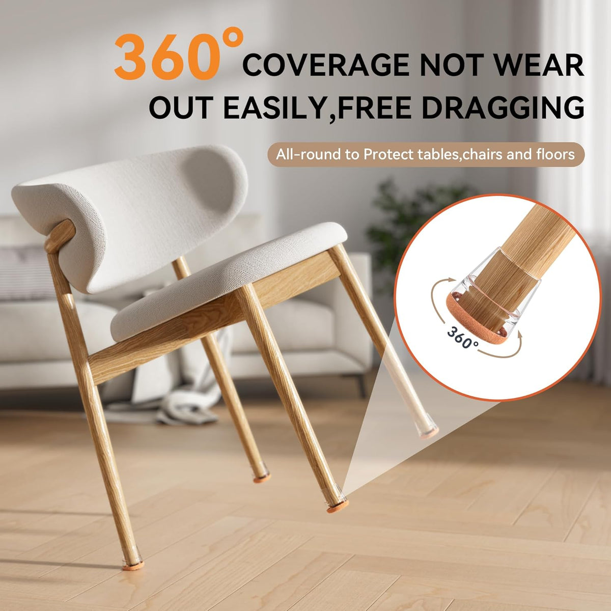 24PCS Extra Small Chair Leg Floor Protectors for Hardwood Floors, Furniture Sliders for Chair Legs