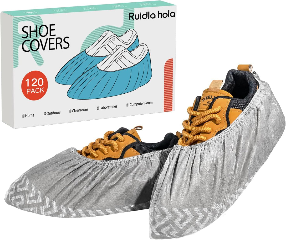 Shoe Covers Disposable 120 Pack, Non-Woven Booties for Shoes Covers,Durable Non Slip Shoe