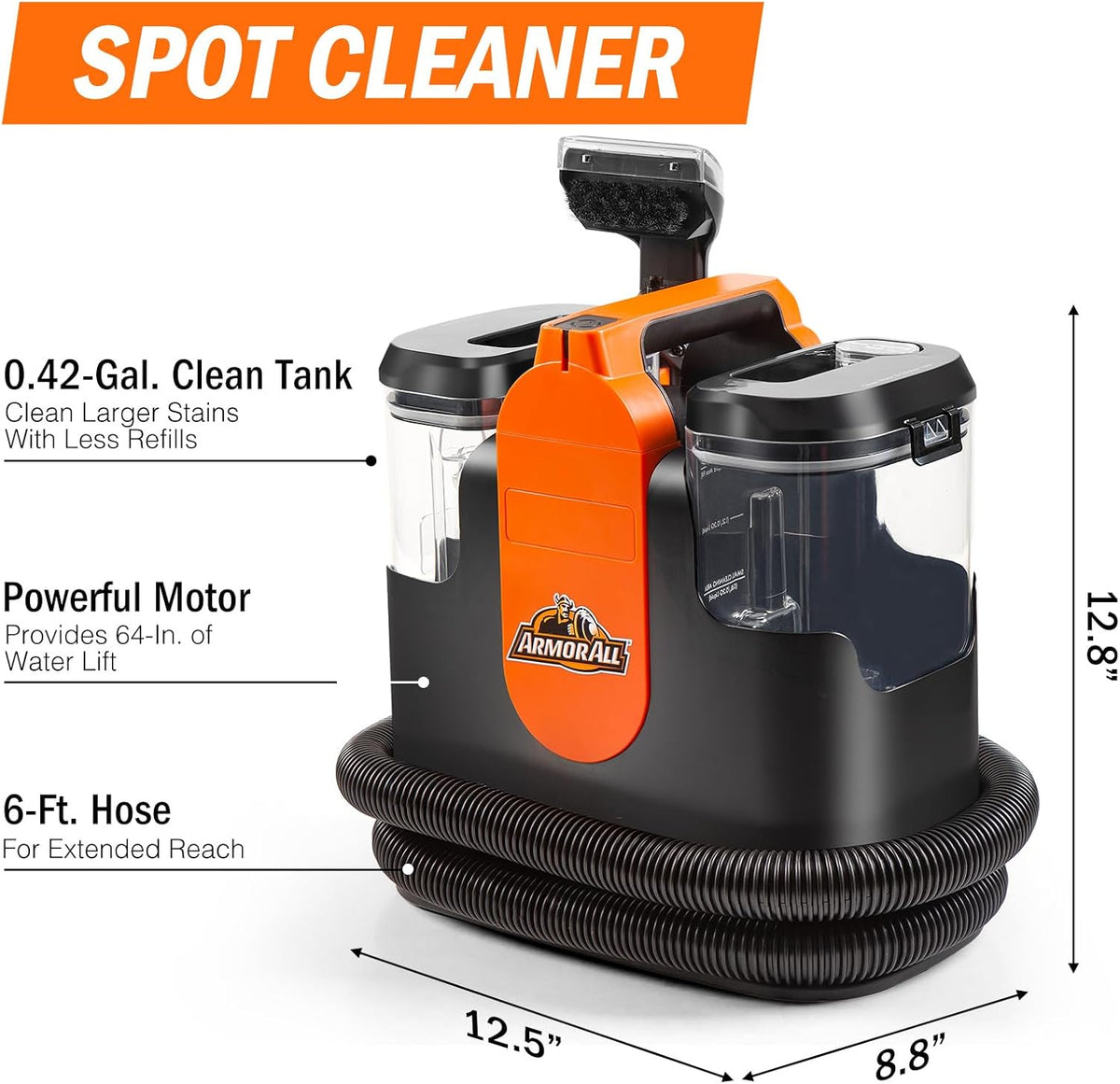 Armor All SCC301 0901 Upholstery & Carpet Cleaner, Car and Auto Detailer with Tools for Pets, Area